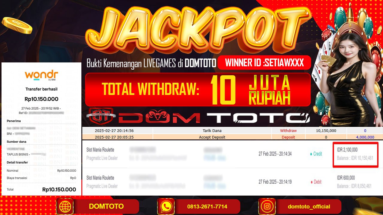JACKPOT LIVE GAMES ROULETTE 27 FEBRUARI 2025